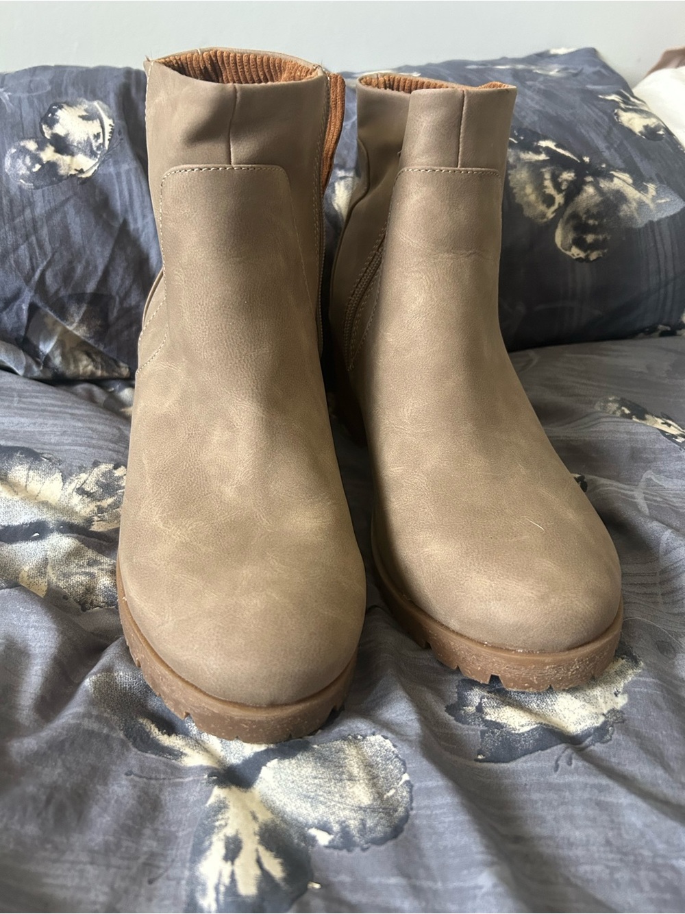 Kork-Ease Taupe Slip-On Ankle Booties